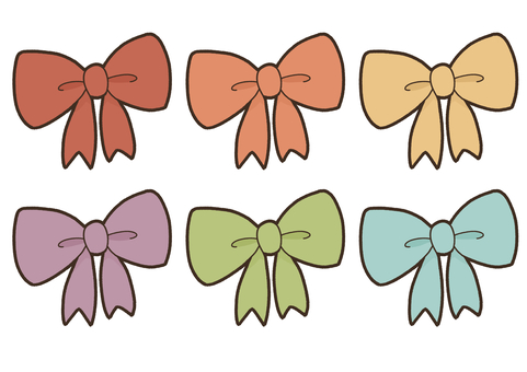 かわいいリボンのイラストセット
