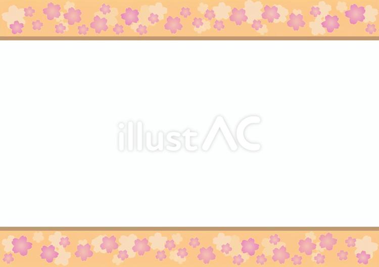 桜フレーム04横/春/和風/帯/日本 春,桜,さくらのイラスト素材
