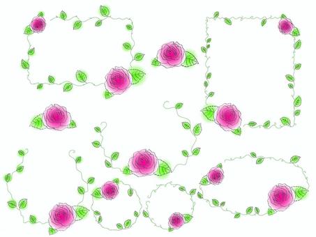 薔薇フレームふんわり フレーム,メッセージ,カード,記念日,結婚式,誕生日,母の日,薔薇,花,グラデーションのイラスト素材