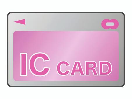 ピンクのICカード icカード,ic,磁気カード,改札,磁気,定期券,電車,列車,地下鉄,新幹線のイラスト素材