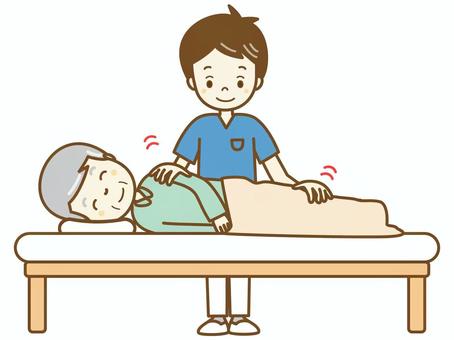 マッサージ2 マッサージ2 整体,病院,医者,医療,医療機関,男性,仕事,接骨院,リハビリ,リハビリ台のイラスト素材