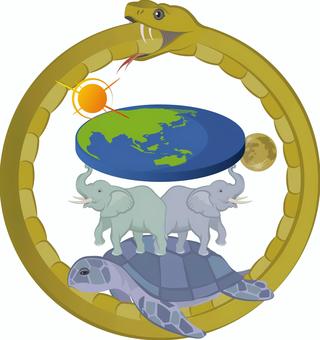 古代インドの宇宙観 須弥山説,インド,ヒンドゥー教,宇宙観,ゾウ,へび,亀,宇宙のイラスト素材
