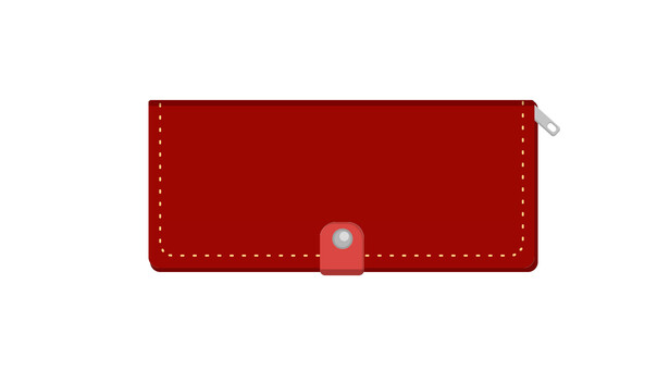 長財布　赤 長財布,レザー,小銭,革,挿絵,かわいい,財布,小物,おしゃれ,素材のイラスト素材