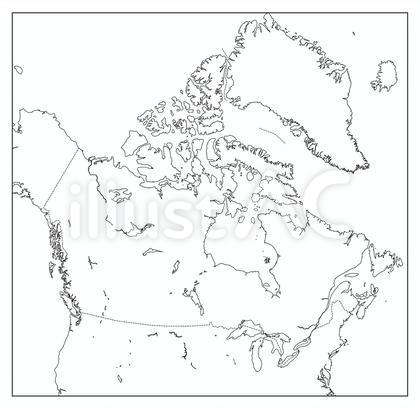 カナダ白地図