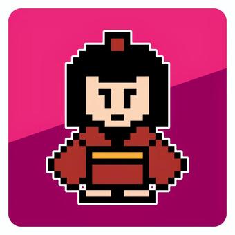 座敷童のピクセルアート 座敷童,神,座敷,蔵,子供,童,童子,富,幸運,裕福のイラスト素材