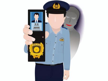 警察官 なりすまし 警察手帳を見せる 警察官 なりすまし 警察手帳を見せる 警察官,警官,警察,なりすまし,詐欺,騙す,たくらむ,手帳,見せる,ワルのイラスト素材