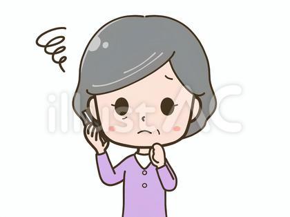 スマホで話しながら困るシニア女性