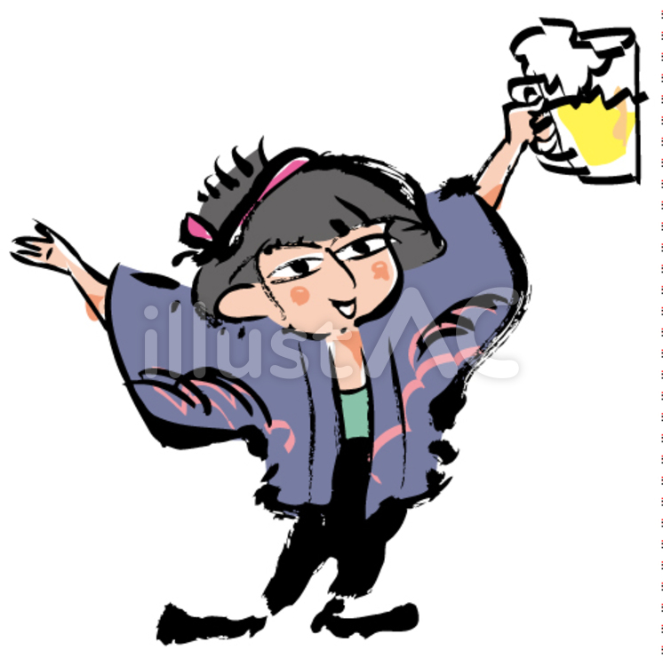 法被を着る 従業員,店員,店のイラスト素材
