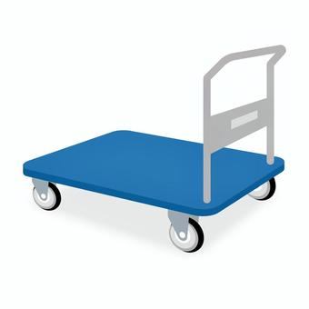 袖台車 青 斜め後ろ 袖台車 青 斜め後ろ 袖台車,ハンドル式,運搬,運送,荷物,カート,物流,配達,台車,荷台のイラスト素材