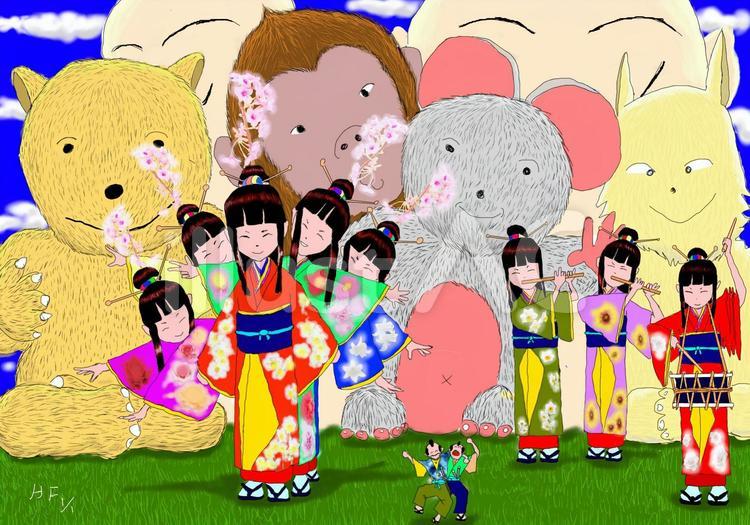 昔話の世界 昔話,おとぎ話,子供のイラスト素材