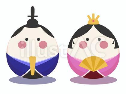 たまご形のお雛さまとお代理さま
