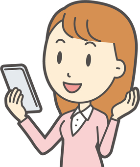 Illustration, smartphone, a smile, girl, 