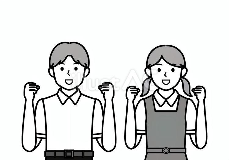 頑張る・覚悟・決心をした中学生・高校生 覚悟,頑張る,決心のイラスト素材