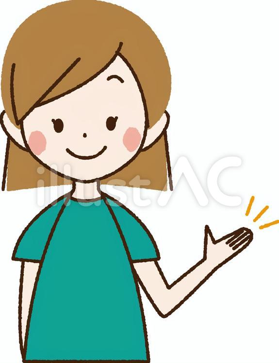 案内する主婦_NB02 案内する主婦_NB02 人物,女性,お母さんのイラスト素材