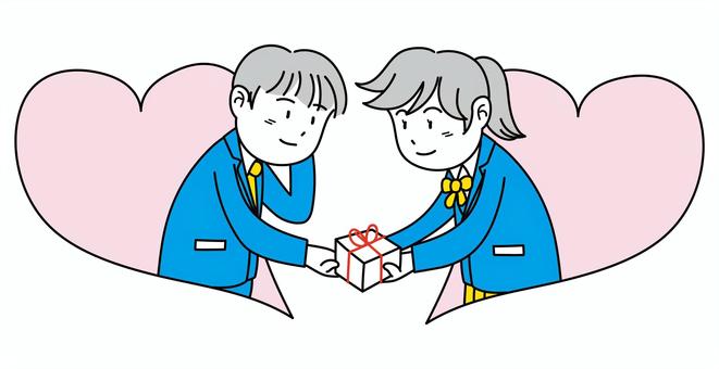 Boys and girls giving presents, valentine, christmas, confession, JPG, PNG and AI