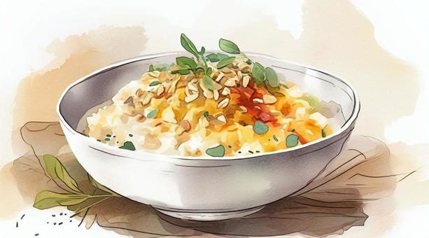 risotto, watercolor, looks delicious, food, JPG