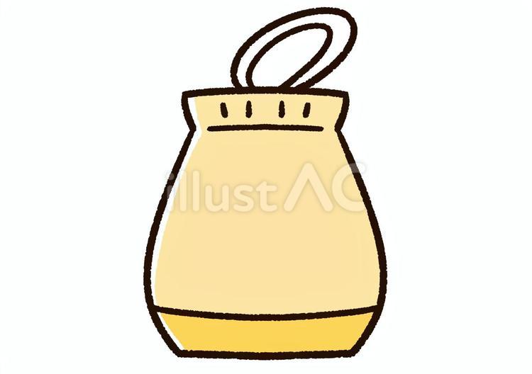 かわいいプールバッグ　黄色 プールバッグ,プール,水泳のイラスト素材