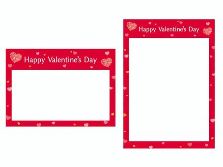 バレンタインフレームセット　ハート赤 バレンタイン,バレンタインデー,ハッピー,ハート,かわいい,おしゃれ,キュート,シンプル,2.14,ロゴのイラスト素材