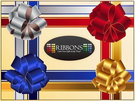 L-0322：リボン10 リボン,飾り,装飾,ラッピング,包装,イベント,赤,青,金,銀のイラスト素材