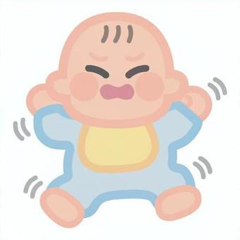 怒り＆泣く赤ちゃんのイラスト素材 赤ちゃん,育児,新生児,乳児,0歳,1歳,生後半年,怒り,泣く,表現のイラスト素材
