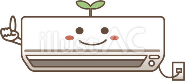 エアコンのキャラクター（エコ） エアコン,節電,エコのイラスト素材