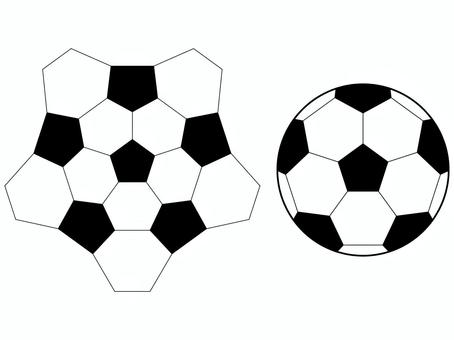 サッカーボールと模様データ サッカー,ボール,球,球技,スポーツ,運動,チームプレイ,弾む,シュート,円のイラスト素材