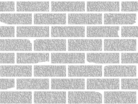 シームレスな粗い目地の壁タイル　欠けあり 壁タイル,壁,タイル,ブロック,エンボス,幾何学的,模様,レンガ造り,建造物,背景のイラスト素材