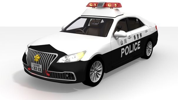 パトカー2 パトカー2 パトカー,警察,自動車,セダン,パトロールカー,3dcg,リアルのイラスト素材