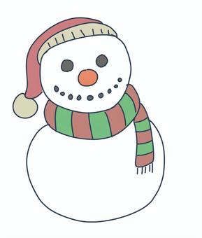 Illustration, deformed, snowman, two sections, 