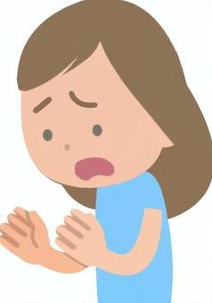 手が滑った女性 落とす,滑る,手,失くす,女性,失う,両手,カラ,残念,がっかりのイラスト素材