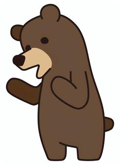 立っているかわいいクマ 熊,くま,動物,森,生き物,キャラクター,立つ,かわいい,シンプル,デフォルメのイラスト素材