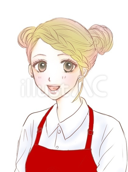 エプロンの可愛い女の子