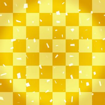 祝の舞 和柄,市松模様,金,市松,光,紙吹雪,和風,格子,祝,めでたいのイラスト素材