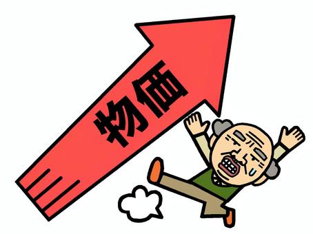 物価上昇 物価上昇,値上げ,家計圧迫,人物,男性,おじいちゃん,老人,イラストのイラスト素材