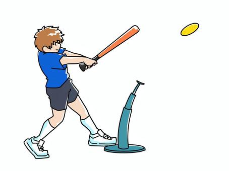 ティーボールをする男の子 ティーボール,男の子,バッティングティー,打つ,バット,ボール,球技,打者,スポーツ,レクリエーションのイラスト素材