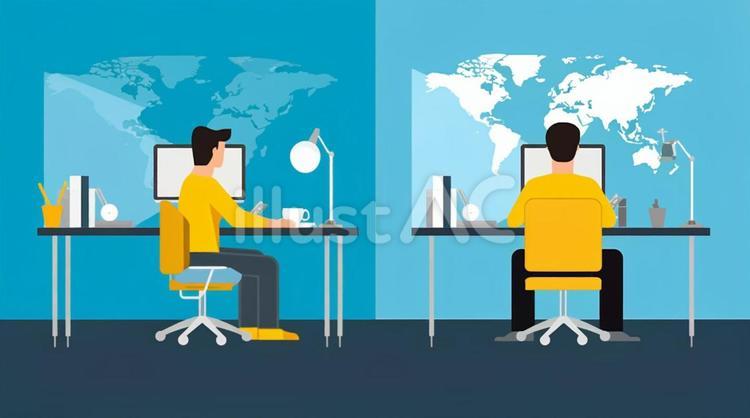 世界地図とネットワーク 世界地図とネットワーク ビジネスマン,グローバル,ビジネスのイラスト素材