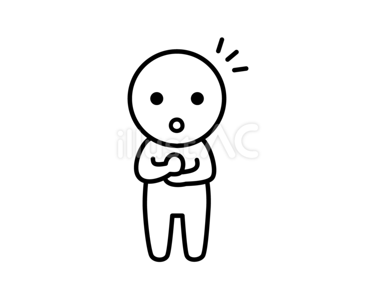 納得して手を打つ棒人間 納得,なるほど,閃くのイラスト素材