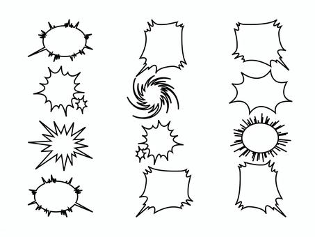 Illustration, red, frame, speech balloon, 