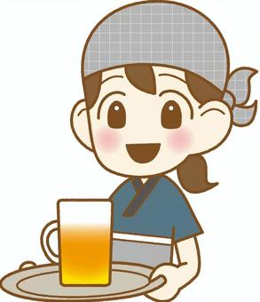 Part-time job at a pub, part time job, female, izakaya, JPG, PNG and AI