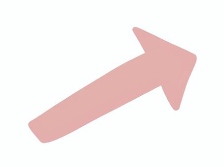 矢印/方向/成長/アップ 矢印,注目,ポイント,重要,大切,次,ピンク,ゆるカワ,かわいい,淡色のイラスト素材
