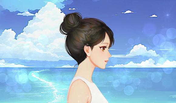Women's profile illustration material, JPG Women's profile illustration material, , JPG
