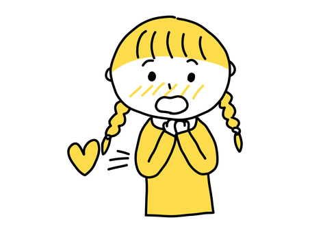 ドキドキしてハートが飛び出ている女の子 ドキドキ,ときめき,尊い,心臓,鼓動,ハート,恋,推し,女の子,女子のイラスト素材