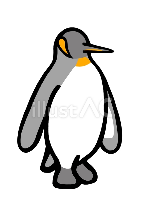 立ち止まるキングペンギンNo.2 キングペンギン,オウサマペンギン,ペンギンのイラスト素材