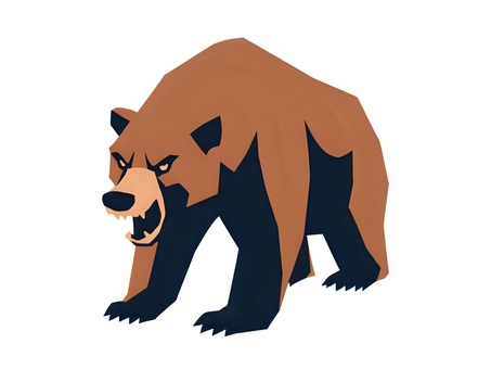 凶暴な熊 熊,怖い,凶暴,動物,怒るのイラスト素材