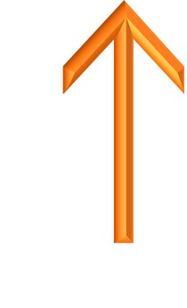 ３D文字記号オレンジ上矢印 上,矢印,記号,立体,3d,オレンジ,装飾,デザイン,アイコンのイラスト素材