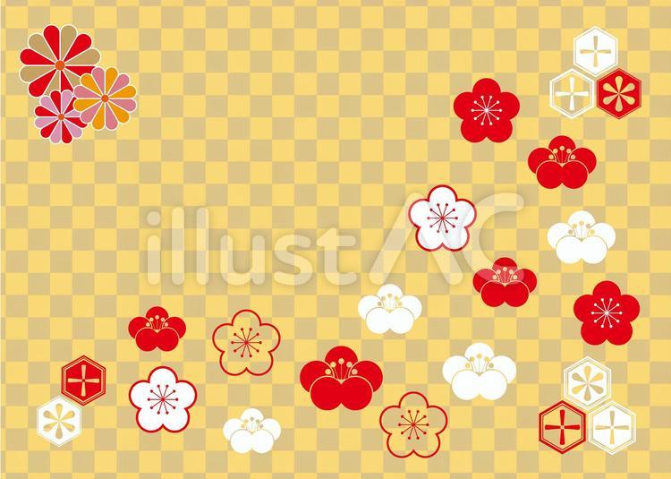 梅08_02 花,背景,パターンのイラスト素材