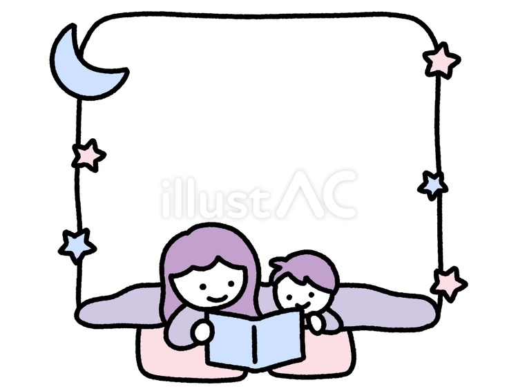 絵本読み聞かせのフレーム 読み聞かせ,絵本,フレームのイラスト素材