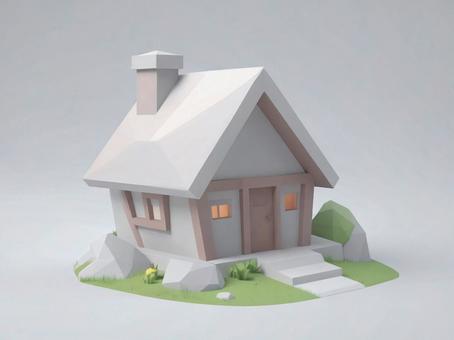 ポリゴンの建物のイラスト