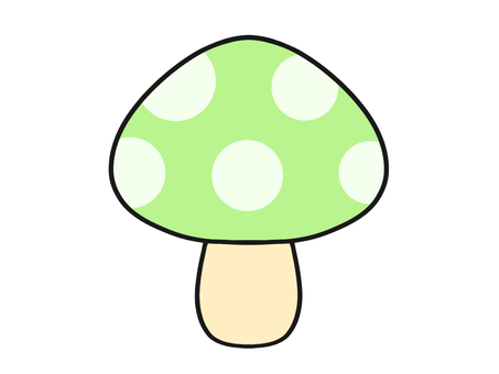 黄緑の水玉模様のキノコ 食べ物,野菜,キノコ,山,軸,かわいい,水玉模様のイラスト素材