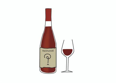 赤ワイン ワイン,赤,グラス,ボトル,お酒のイラスト素材